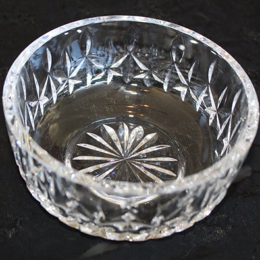 Waterford clear crystal fruit or candy bowl centerpiece signed Lismore pattern